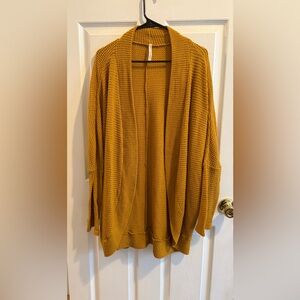 My Story Mustard Waffle Knit Cardigan